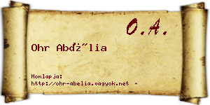 Ohr Abélia névjegykártya